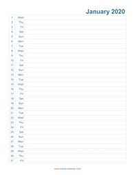 monthly calendar 2020 template 06