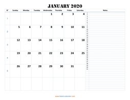 monthly calendar 2020 template 04