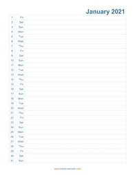 monthly calendar 2021 template 06