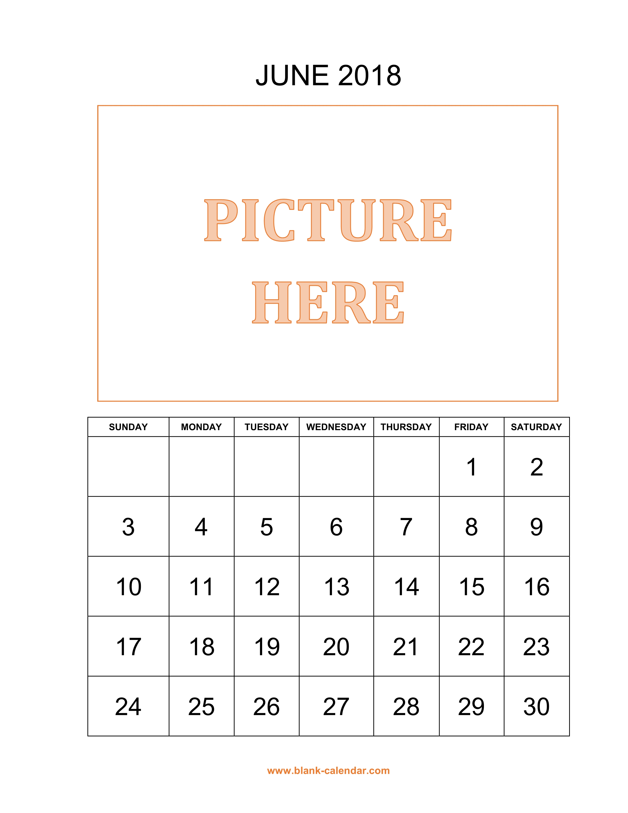 June 2018 Calendar Template 5