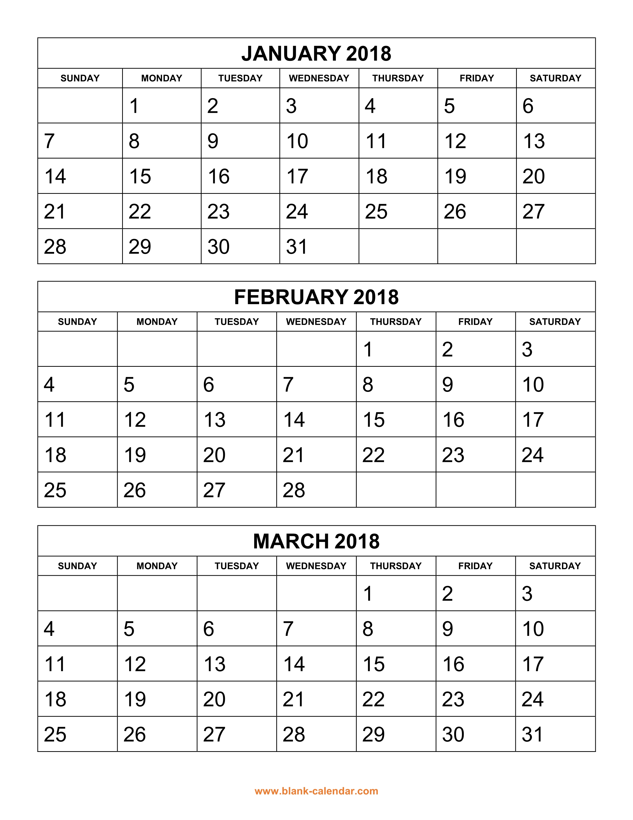 Free Download Printable Calendar 18 3 Months Per Page 4 Pages Vertical Free Download Printable Calendar 18 3 Months Per Page 4 Pages Vertical