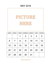 small calendar 2018 printable