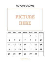 printable november calendar 2018 add picture