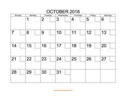 printable october 2018 calendar check boxes