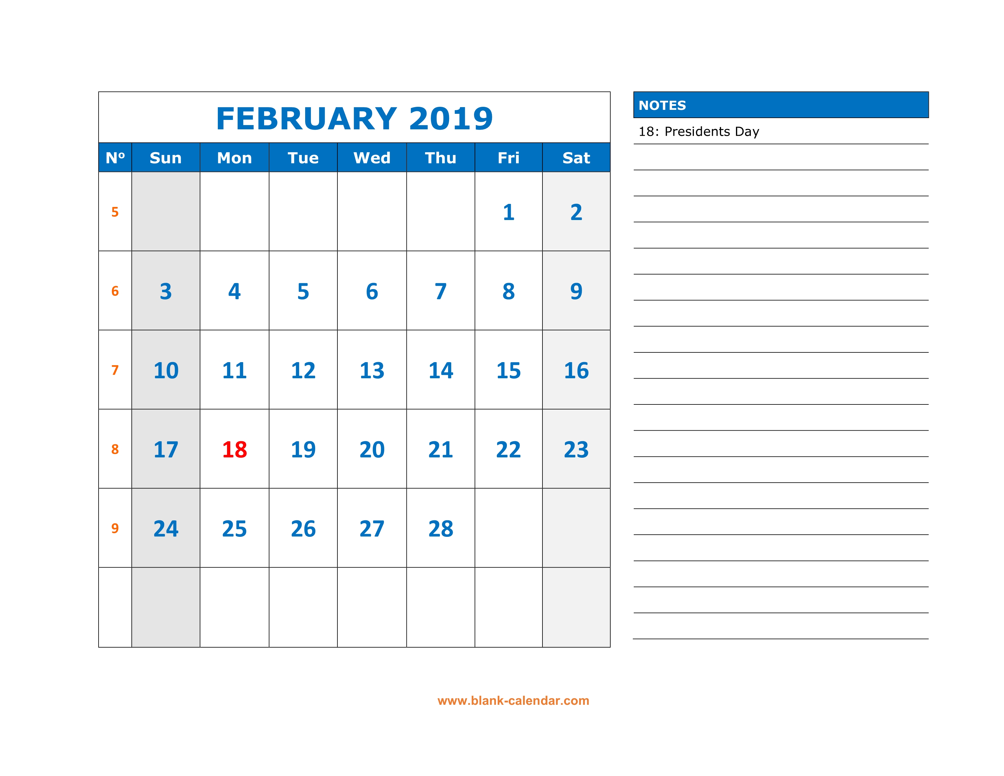 free-download-printable-february-2019-calendar-large-space-for