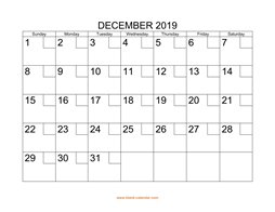 printable december 2019 calendar check boxes