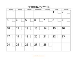 printable february 2019 calendar check boxes