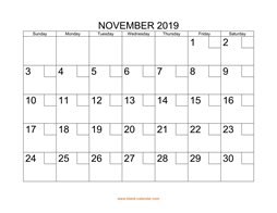 printable november calendar 2019 check boxes