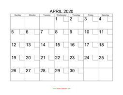 printable april 2020 calendar check boxes