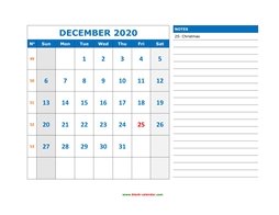 printable december 2020 calendar