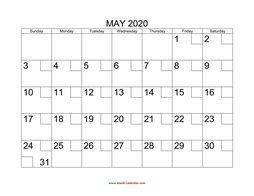 printable may 2020 calendar check boxes