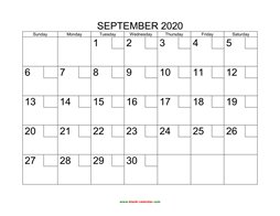 printable september 2020 calendar check boxes