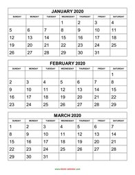 printable calendar 2020 3 months per page