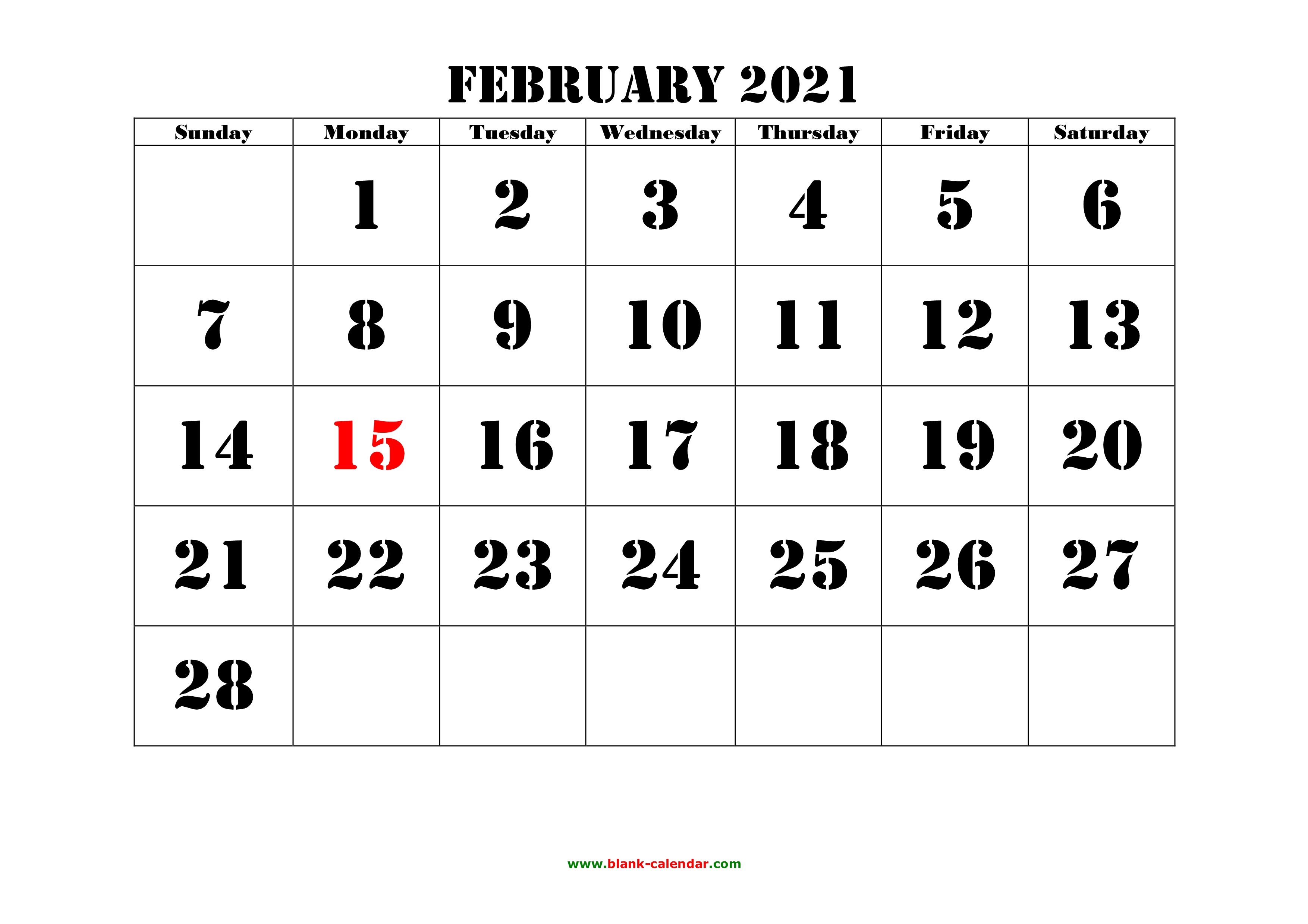 Featured image of post 123Calendars February 2021 Calendar Printable : This ms word calendar format can be edited, adding your own events, appointment, notes and print.