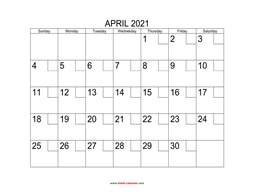 printable april 2021 calendar check boxes