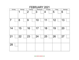 printable february 2021 calendar check boxes