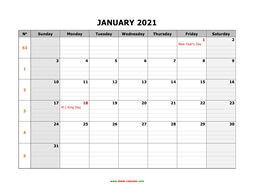 January 2021 Printable Calendar | Free Download Monthly ...