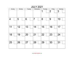 printable july 2021 calendar check boxes