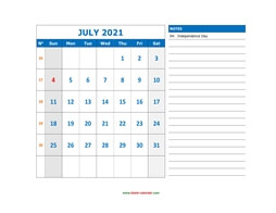 printable july 2021 calendar