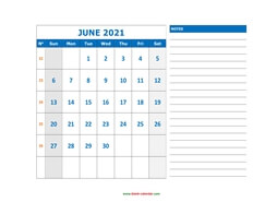 Big Calendar 2021 Printable 1 Free Download Printable June 2021 Calendar, large box ...