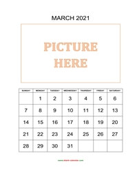 printable march calendar 2021 add picture