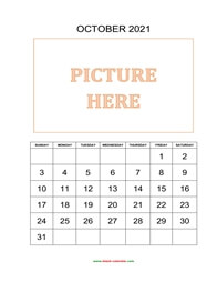 printable october calendar 2021 add picture