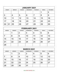 2021 3 month calendar Printable Calendar 2021 Free Download Yearly Calendar Templates 2021 3 month calendar