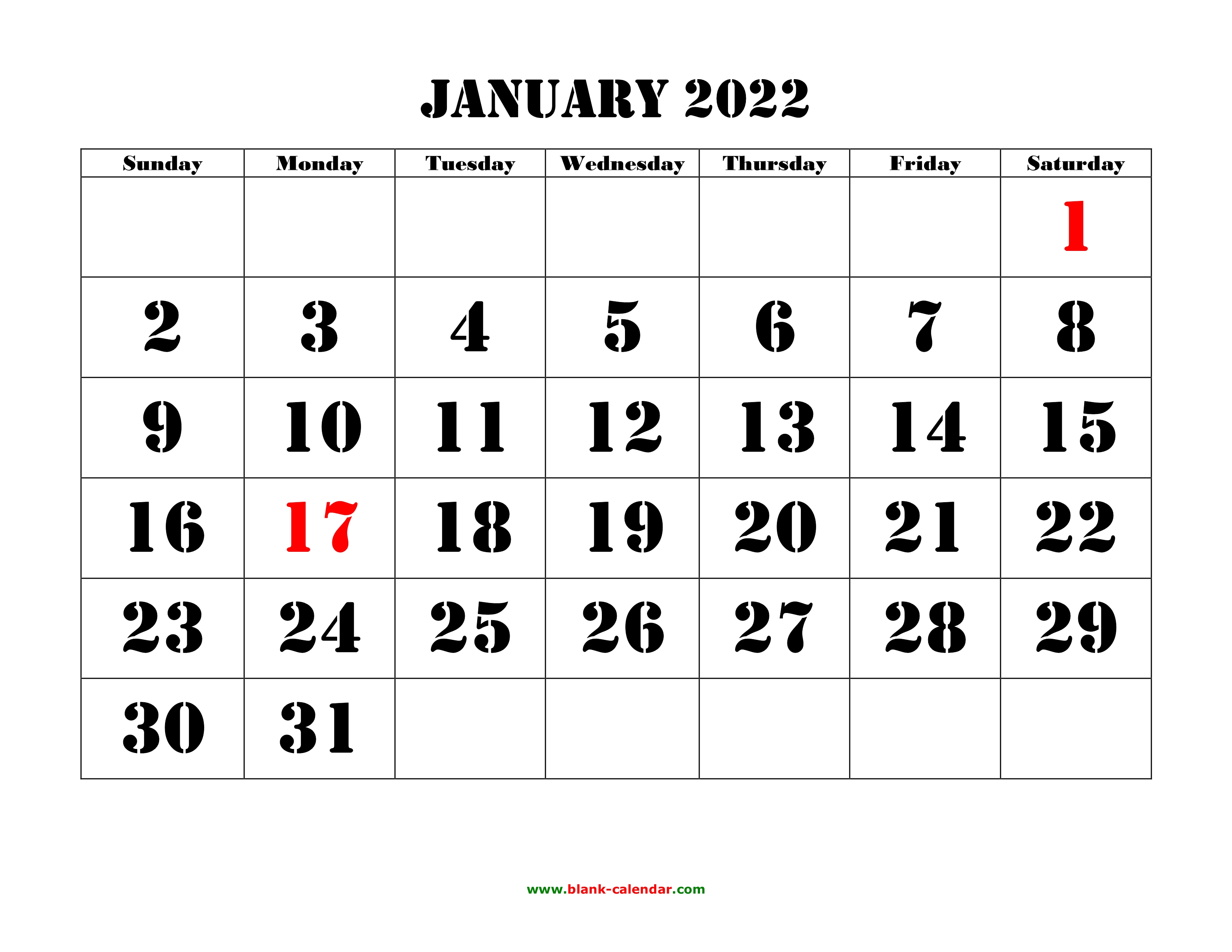 Printable Calendar 2022 PNG