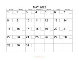 printable may calendar 2022 check boxes