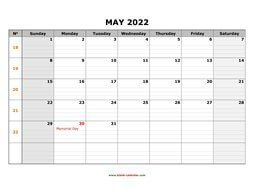 printable may calendar 2022 large box grid
