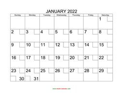 Free Download Printable Calendar 2022 in one page, clean ...