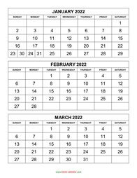 printable calendar 2022 3 months per page