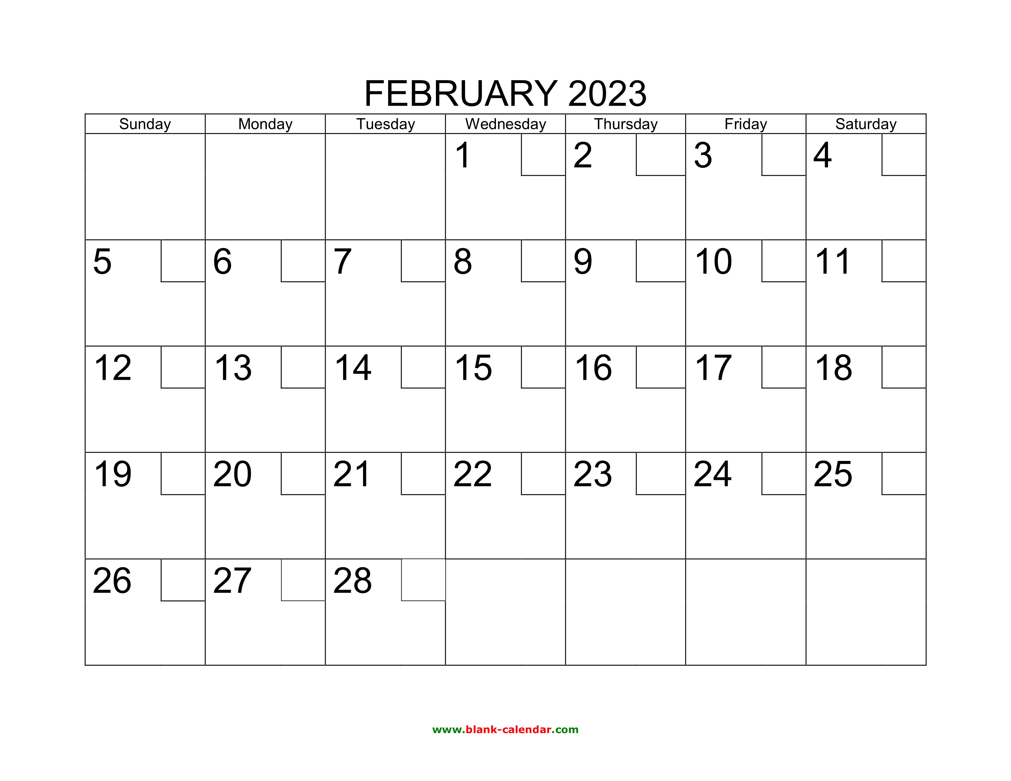 Free Download Printable February 2023 Calendar With Check Boxes