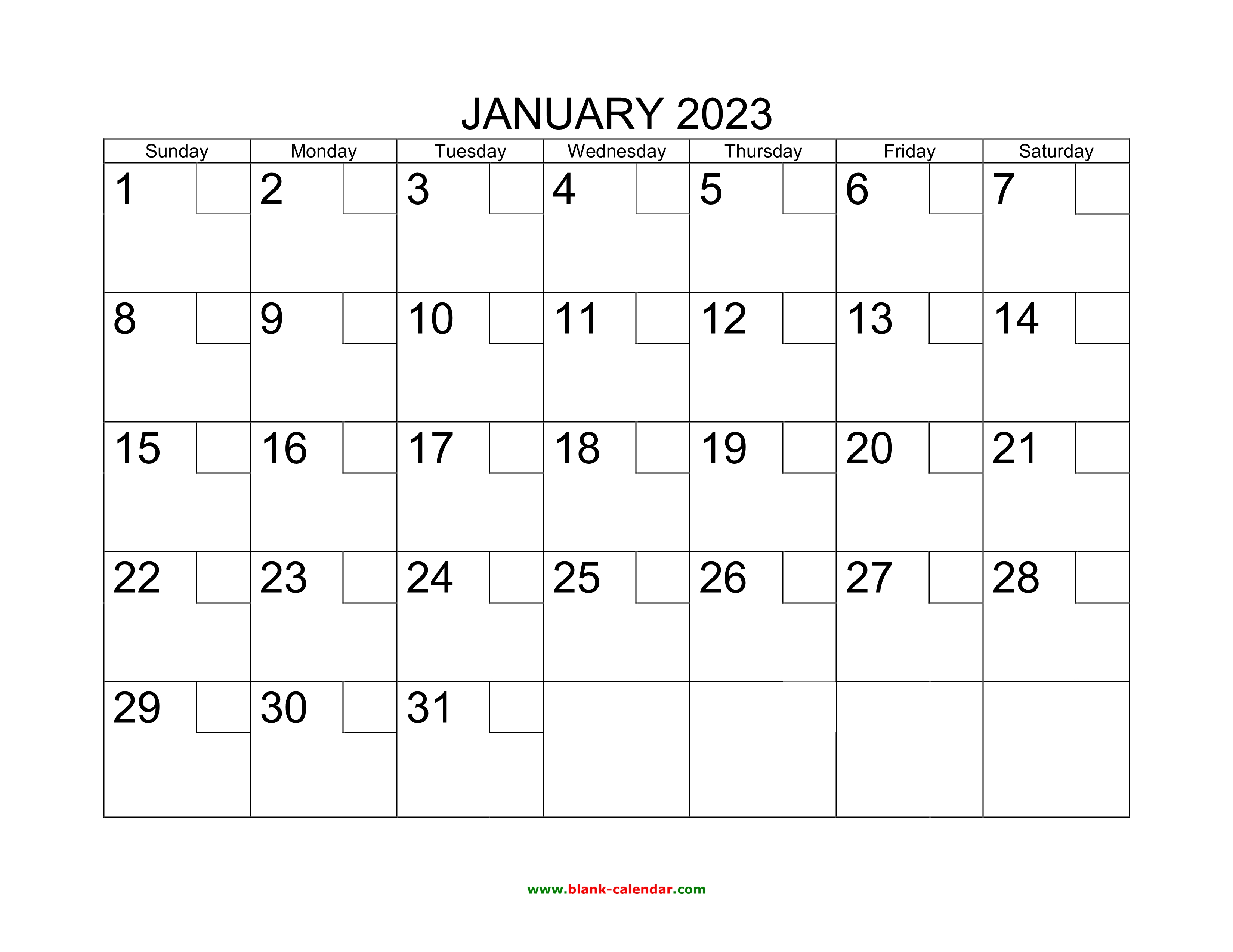 Free Download Printable Calendar 2023 With Check Boxes