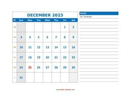 printable december 2023 calendar