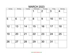 printable march 2023 calendar check boxes