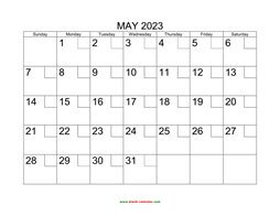 printable may 2023 calendar check boxes