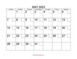 printable may calendar 2023 check boxes