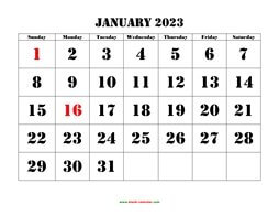 free download printable calendar 2023 with us federal holidays one