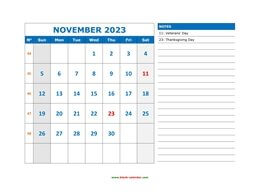 printable november 2023 calendar