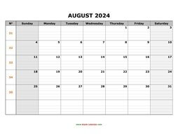 printable august calendar 2024 large box grid
