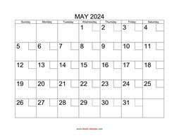 printable may calendar 2024 check boxes