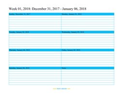 weekly calendar 2018 template 01