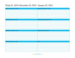 weekly calendar 2019 template 01