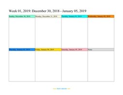 weekly calendar 2019 template 04