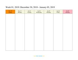 weekly calendar 2019 template 05