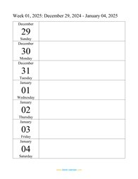 weekly calendar 2025 template 03