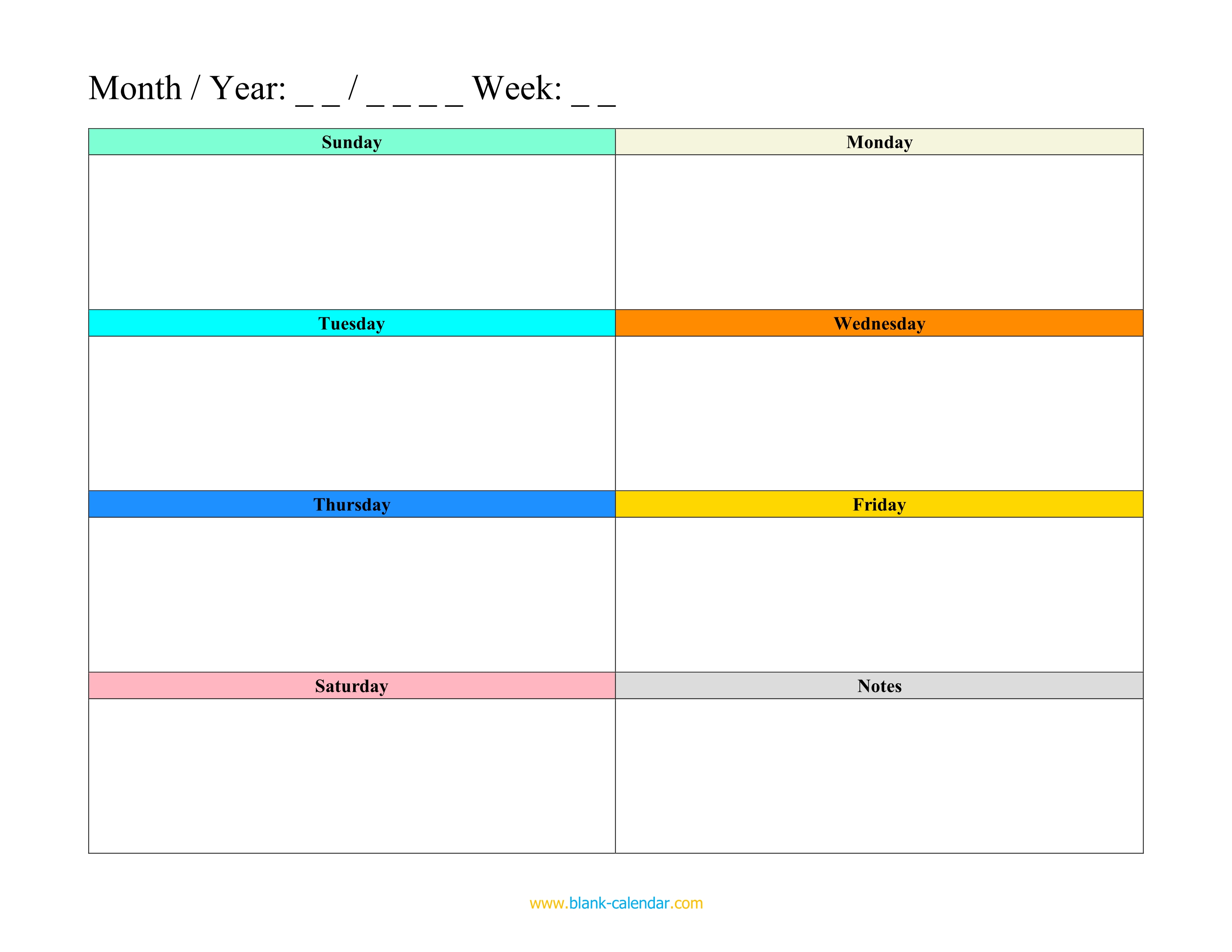 Weekly Schedule Planner Templates (WORD, EXCEL, PDF)