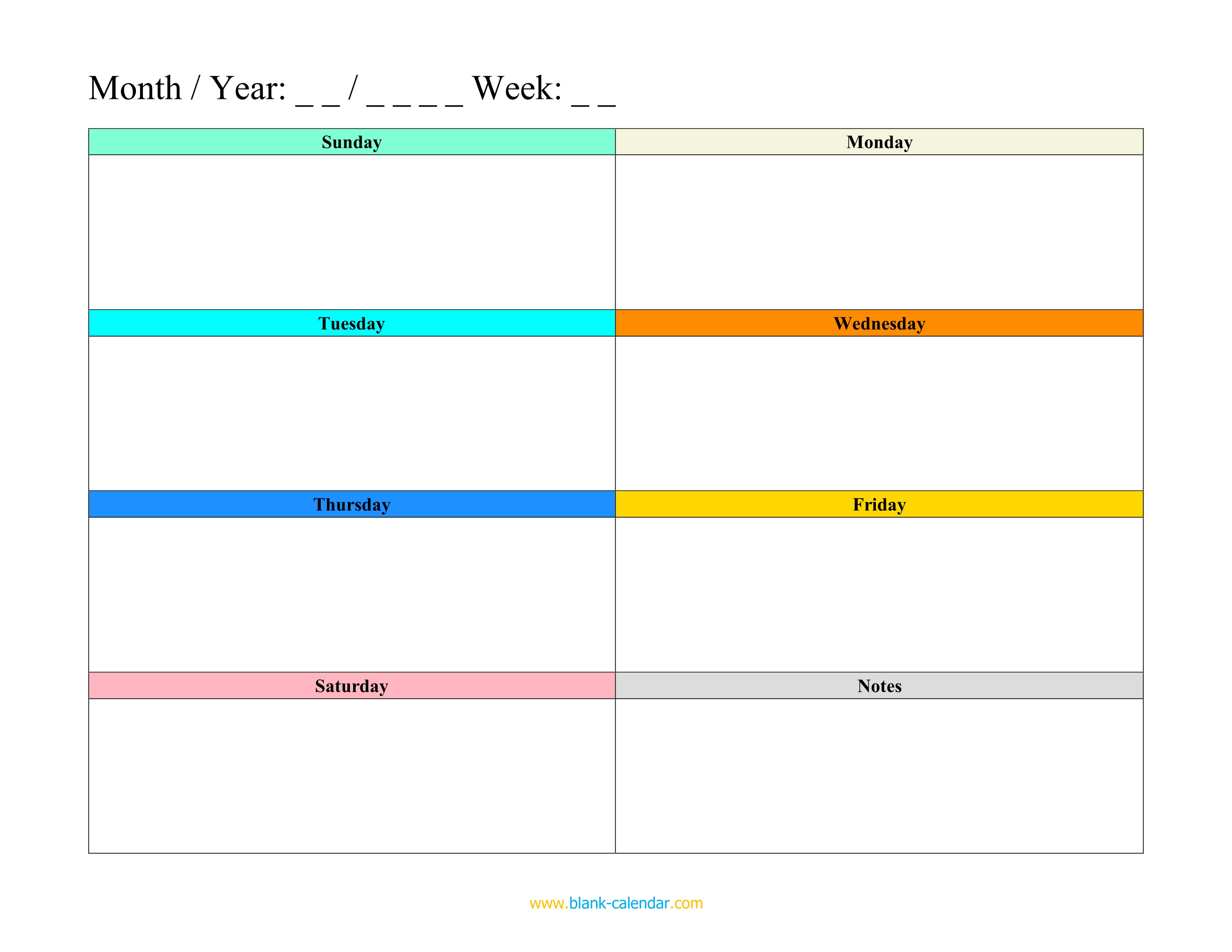 Weekly Schedule Planner Templates WORD EXCEL PDF 