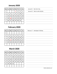 excel calendar 2020 3 months